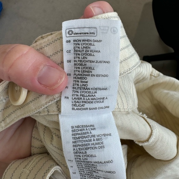 & Other Stories Utility Style Linen Stripped Jumpsuit 4 - Picture 7 of 7